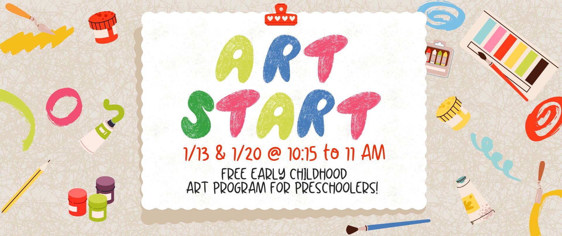 Colorful Illustrated Kids Art Class Flyer 1