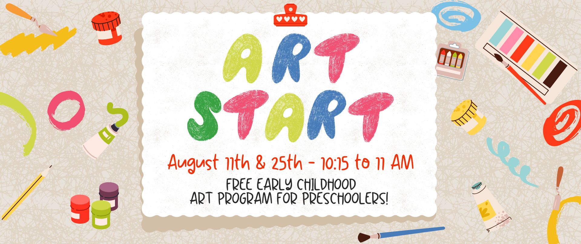 Colorful Illustrated Kids Art Class Flyer